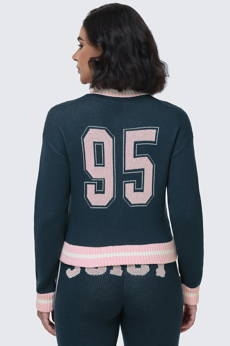 Collegiate Knit Bomber Jacket