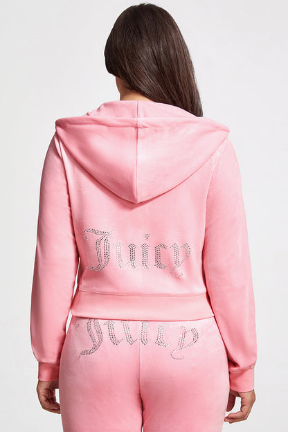 Plus-Size OG Big Bling Velour Hoodie