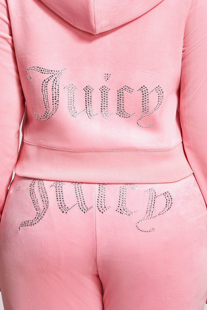 Plus-Size OG Big Bling Velour Hoodie
