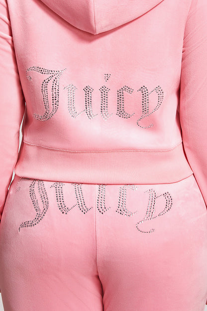 Plus-Size OG Big Bling Velour Hoodie