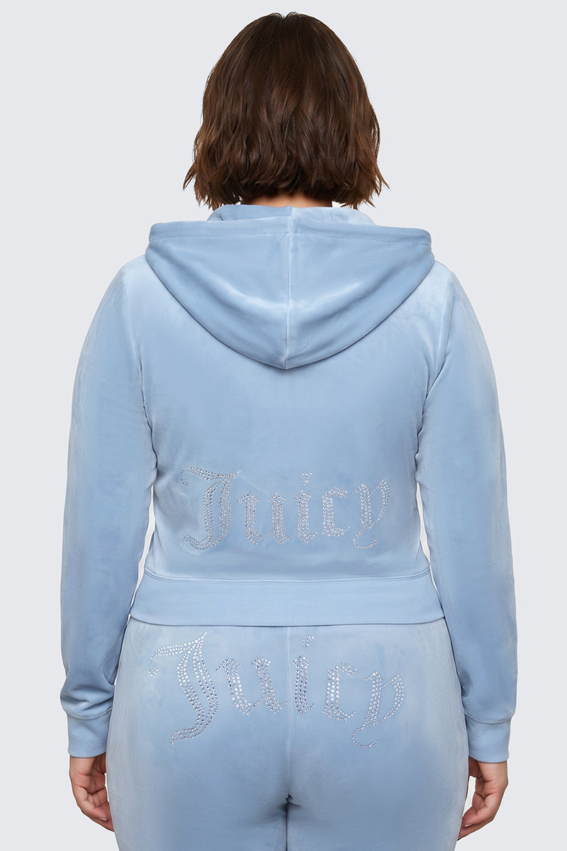 Plus-Size OG Big Bling Velour Hoodie