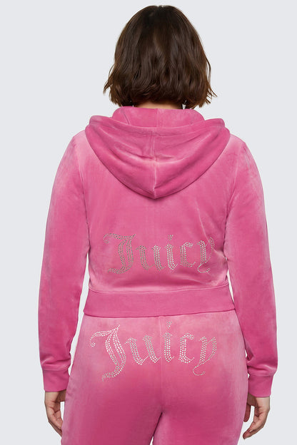 Plus-Size OG Big Bling Velour Hoodie