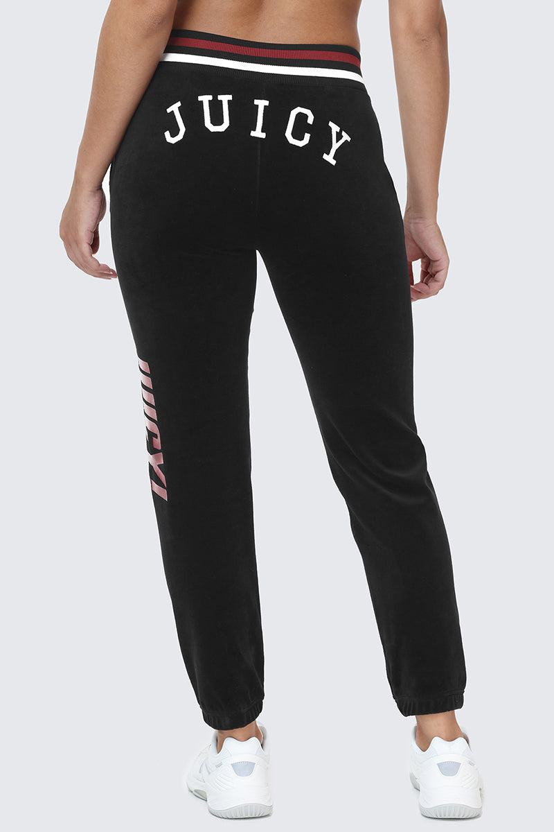Mixed Logo Cotton Velour Jogger