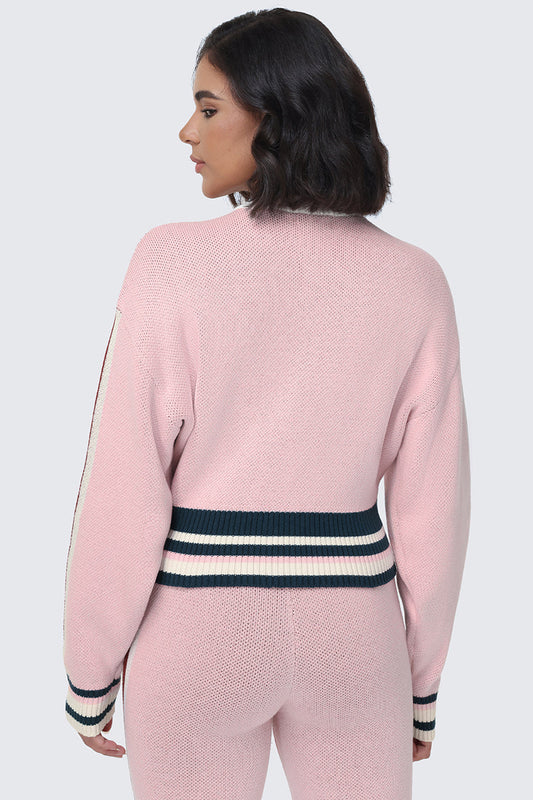 Contrast Knit Bomber Jacket