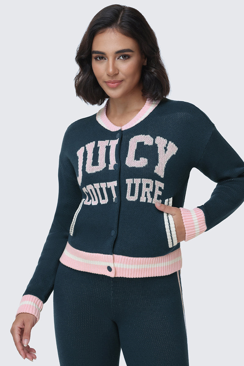 Collegiate Knit Bomber Jacket