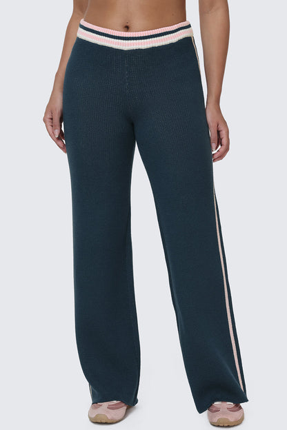 Collegiate Knit Wide Leg Pants