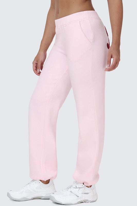 Embroidered Knit Bubble Leg Pants