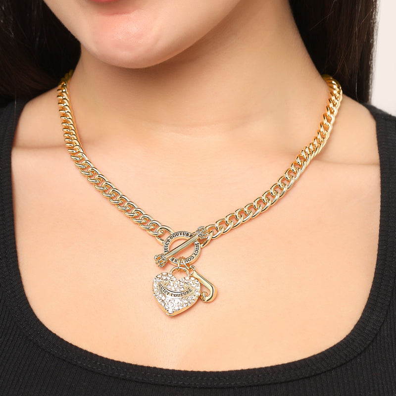 Heart and Juicy Toggle Charm Necklace