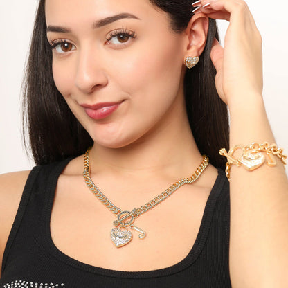 Heart and Juicy Toggle Charm Necklace